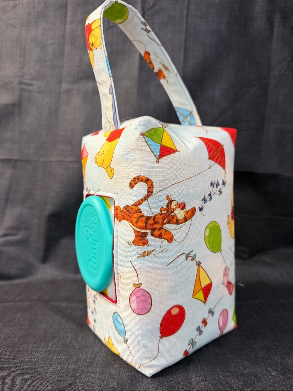 Kids Fabric Wipes Dispenser Bag with Carry Handle